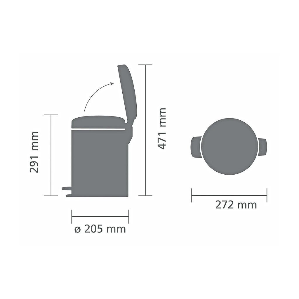 Pedálový odpadkový koš Brabantia NEW ICON 5l černý_4