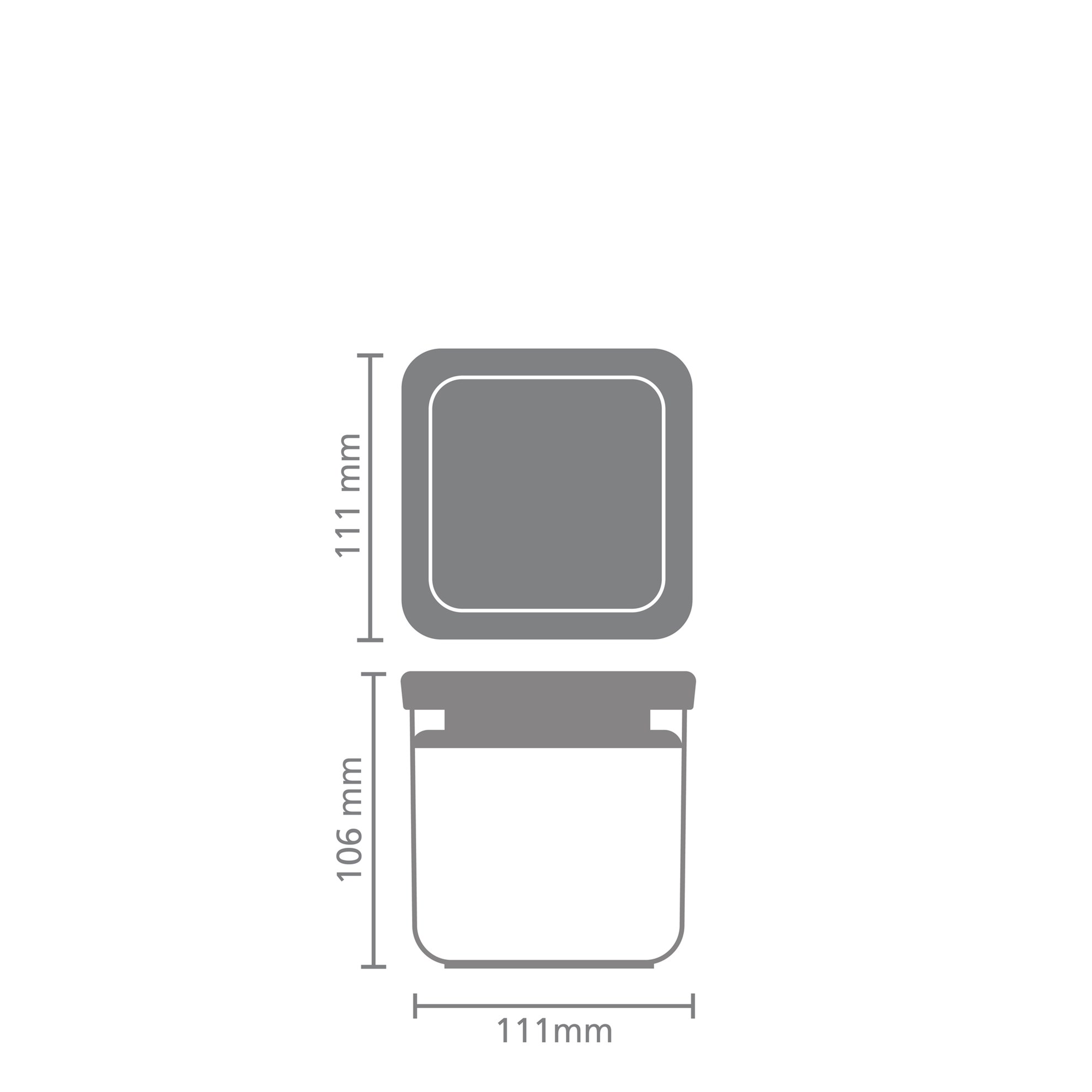 Plastová dóza Brabantia SQUARE 700ml světle šedá_1