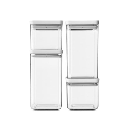 Sada plastových dóz Brabantia SQUARE-2x700ml/2x1,6l SET/4ks světle šedé_5