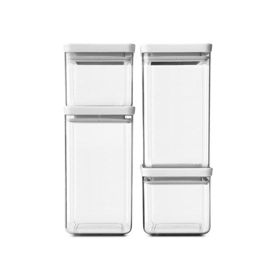 Sada plastových dóz Brabantia SQUARE-2x700ml/2x1,6l SET/4ks světle šedé_5