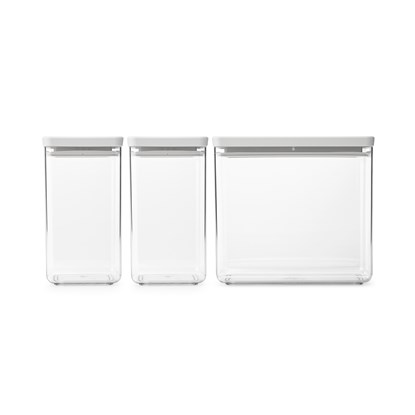 Sada plastových dóz Brabantia SQUARE-2x1,6l/1x3,5l SET/3ks světle šedé_6