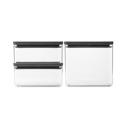 Sada plastových dóz Brabantia SQUARE-2x1,5l/1x3,4l SET/3ks tmavě šedé_6