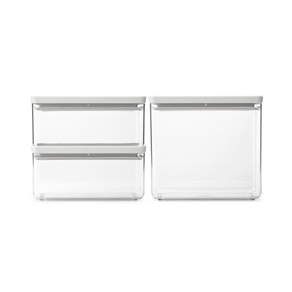 Sada plastových dóz Brabantia SQUARE-2x1,5l/1x3,4l SET/3ks světle šedé_7