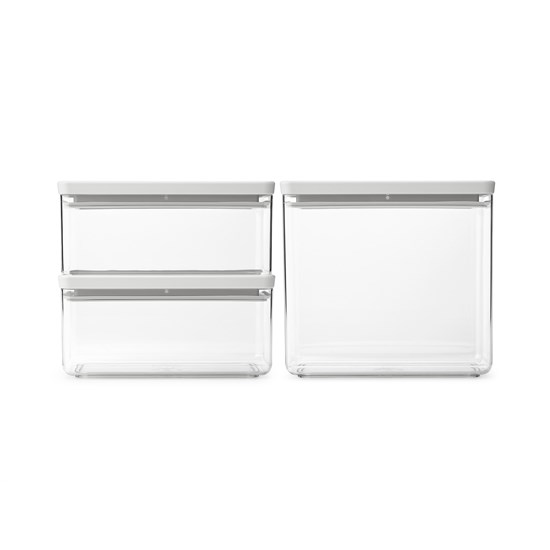 Sada plastových dóz Brabantia SQUARE-2x1,5l/1x3,4l SET/3ks světle šedé_7
