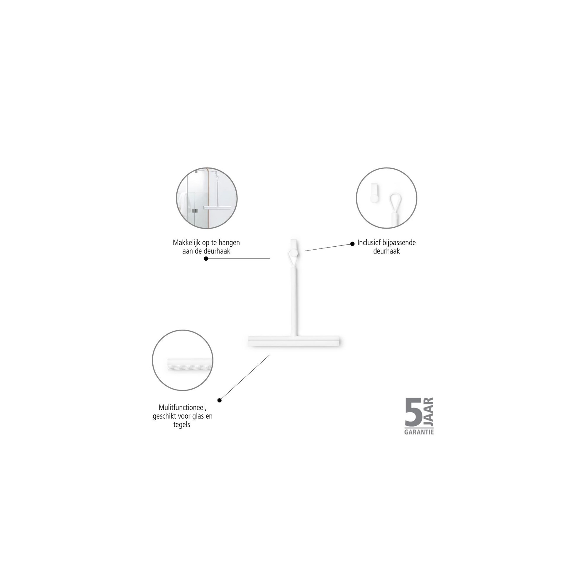 Sprchová stěrka s háčkem Brabantia RENEW tmavě bílá_3