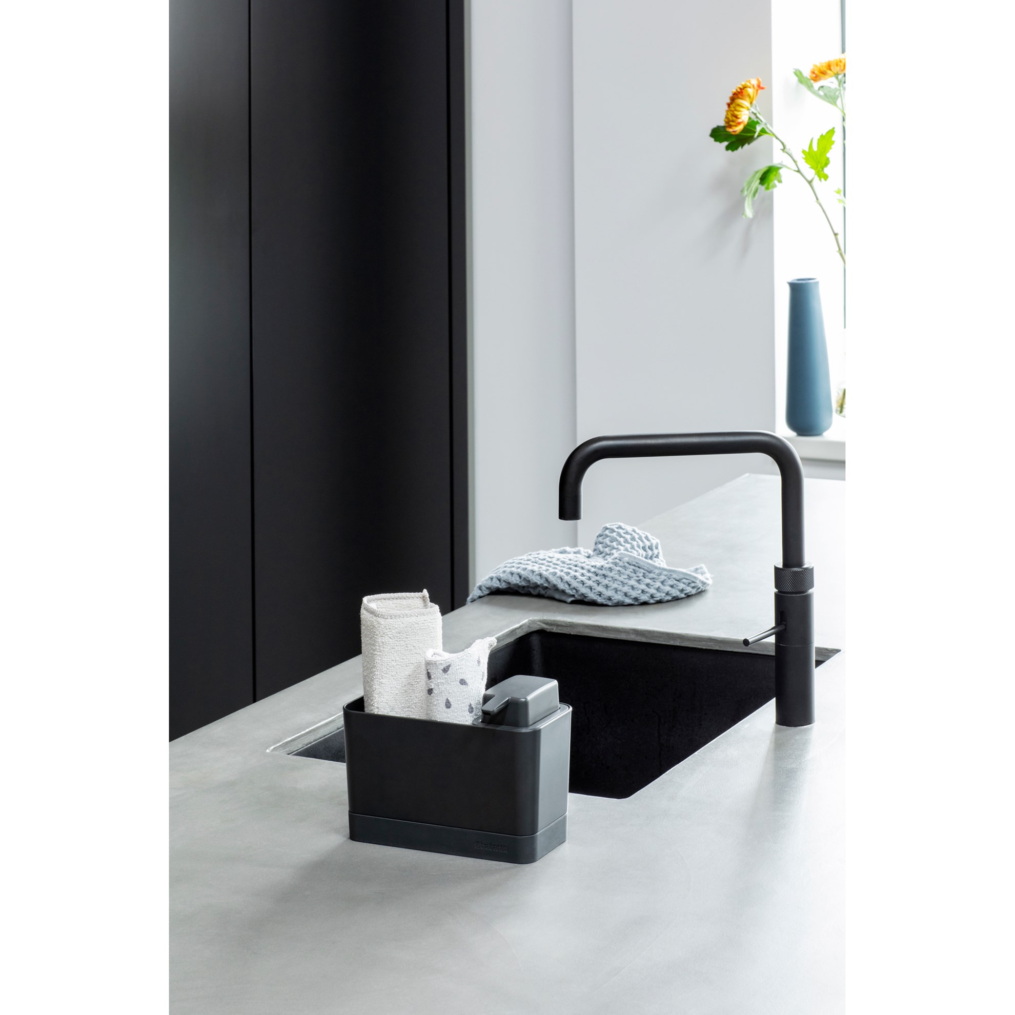 Organizér ke dřezu Brabantia SET/2ks tmavě šedý_1