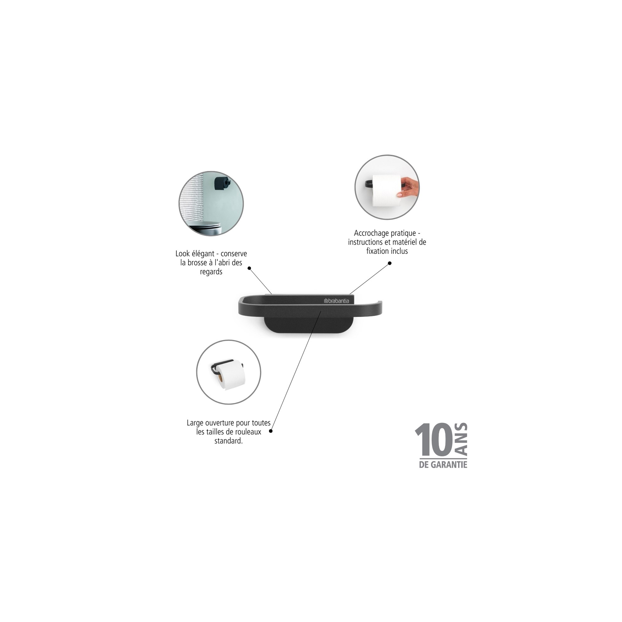 Držák na toaletní papír Brabantia MINDSET D.14cm tmavě šedý_6