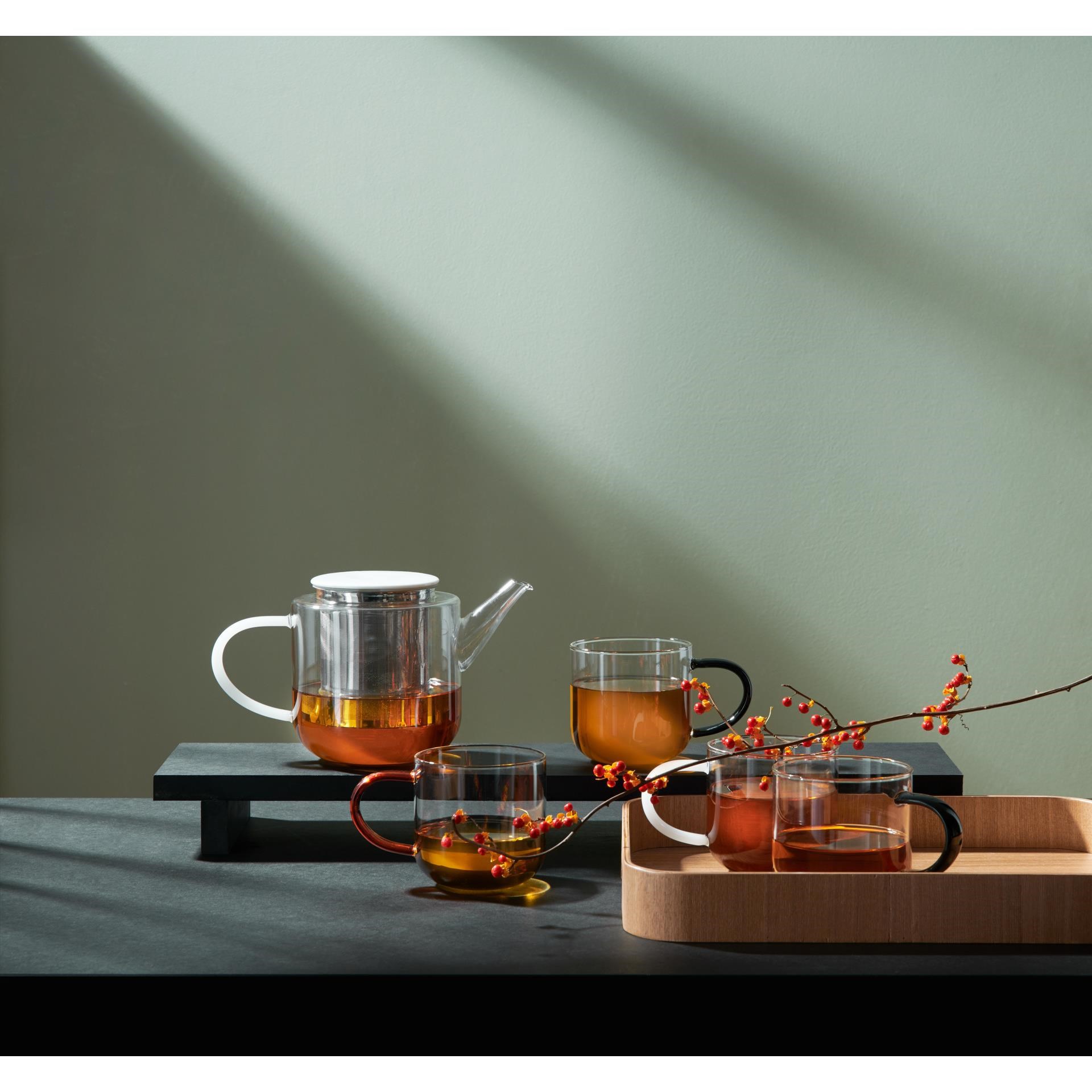 Konvice na čaj COPPA GLASS 1,1ll bílé víčko_1