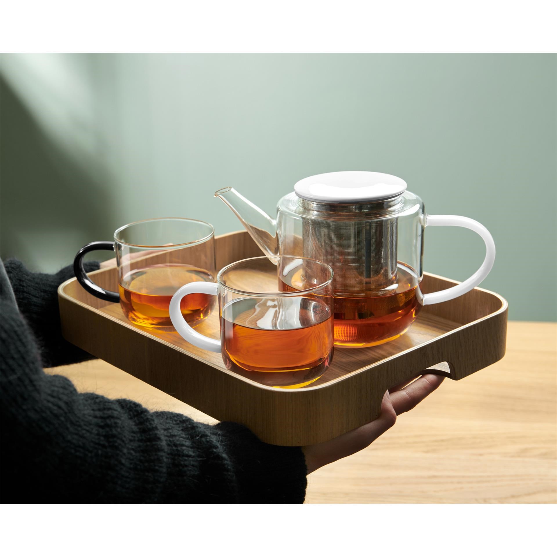 Konvice na čaj COPPA GLASS 1,1ll bílé víčko_2