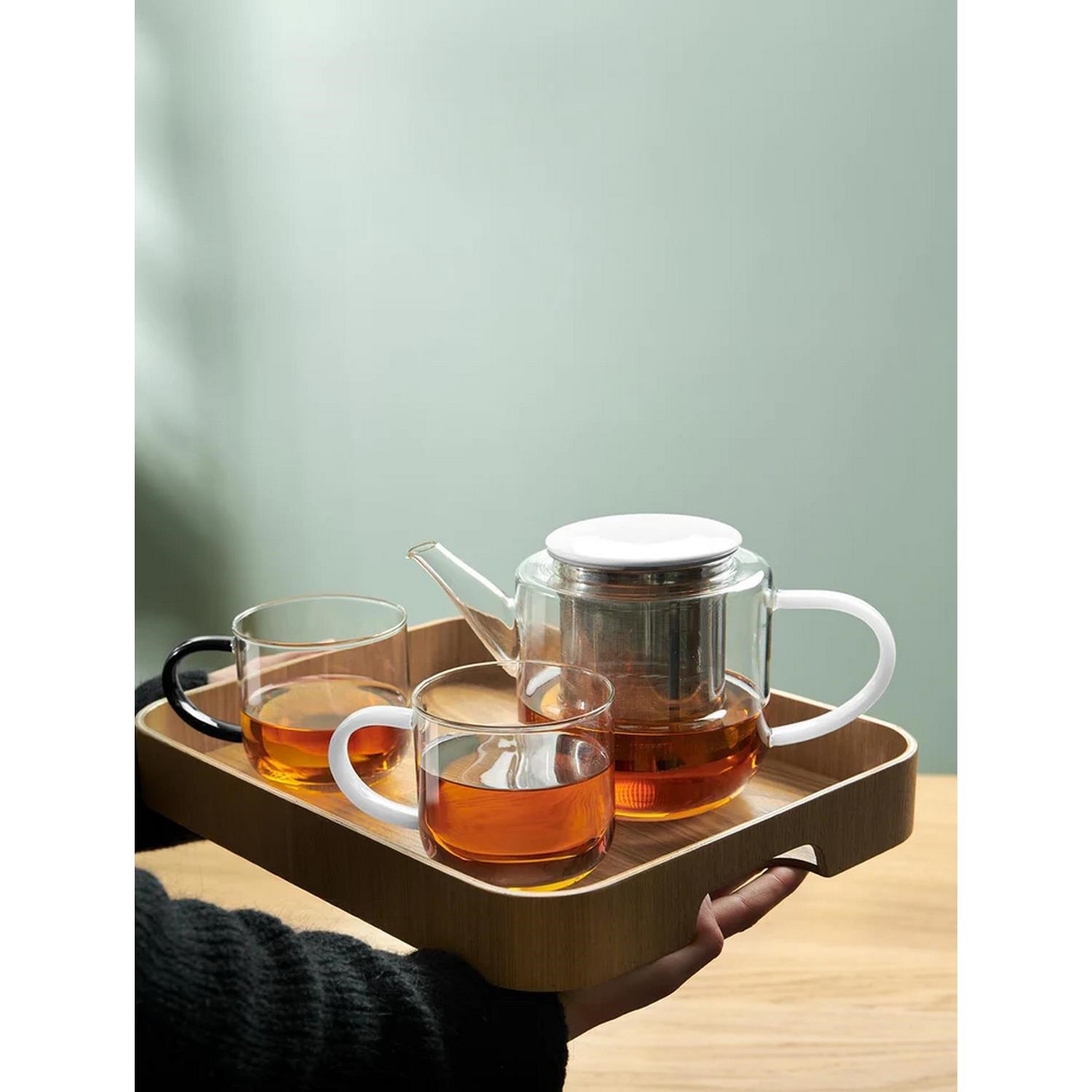 Konvice na čaj COPPA GLASS 1,1ll bílé víčko_0