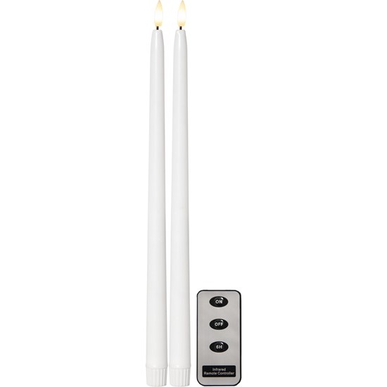LED svíčka FLAMME SLIM BAL/2ks V.38cm bílá_0