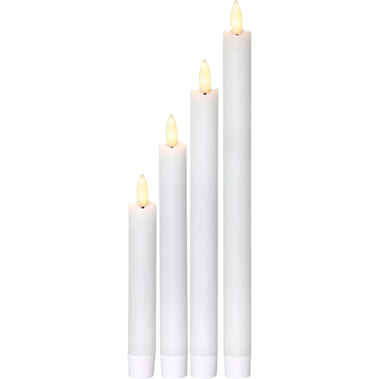 LED svíčky FLAMME SET/4ks V.16-21cm bílé_1