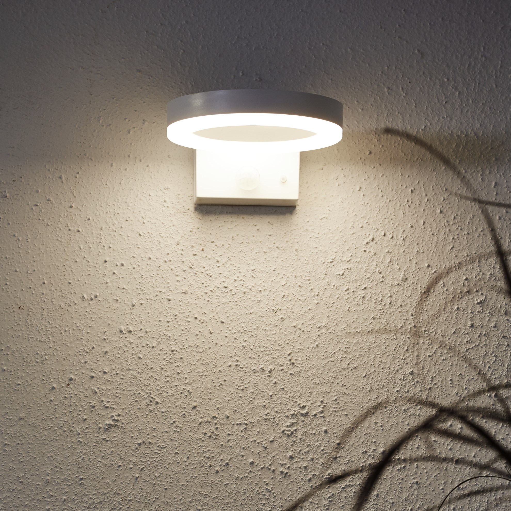 LED solární nástěnné osvětlení VIDI se senzorem pohybu Š.16cm bílé_0