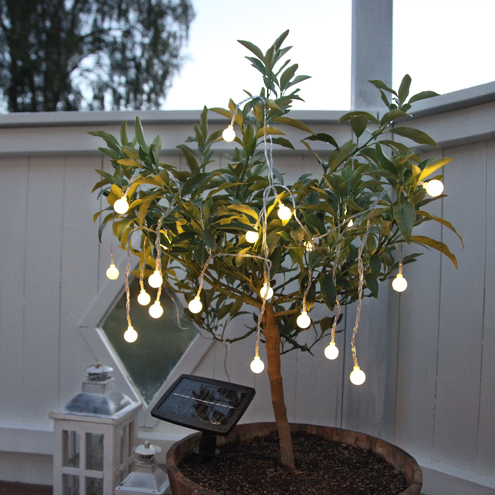 LED solární řetěz GLOBINI 20xLED D.4,7m čirý_0