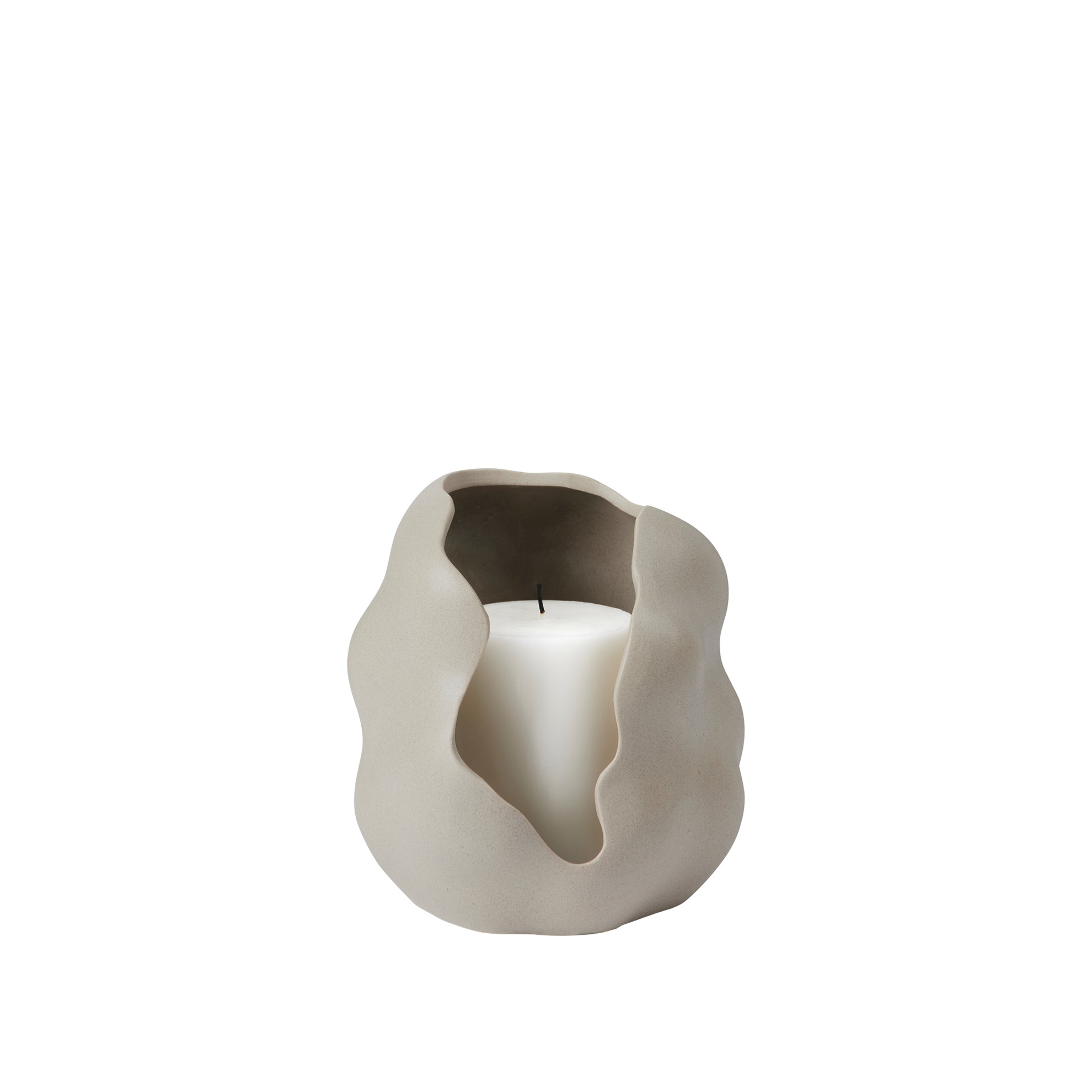 Svícen Broste HEKLA V.16cm šedý_0