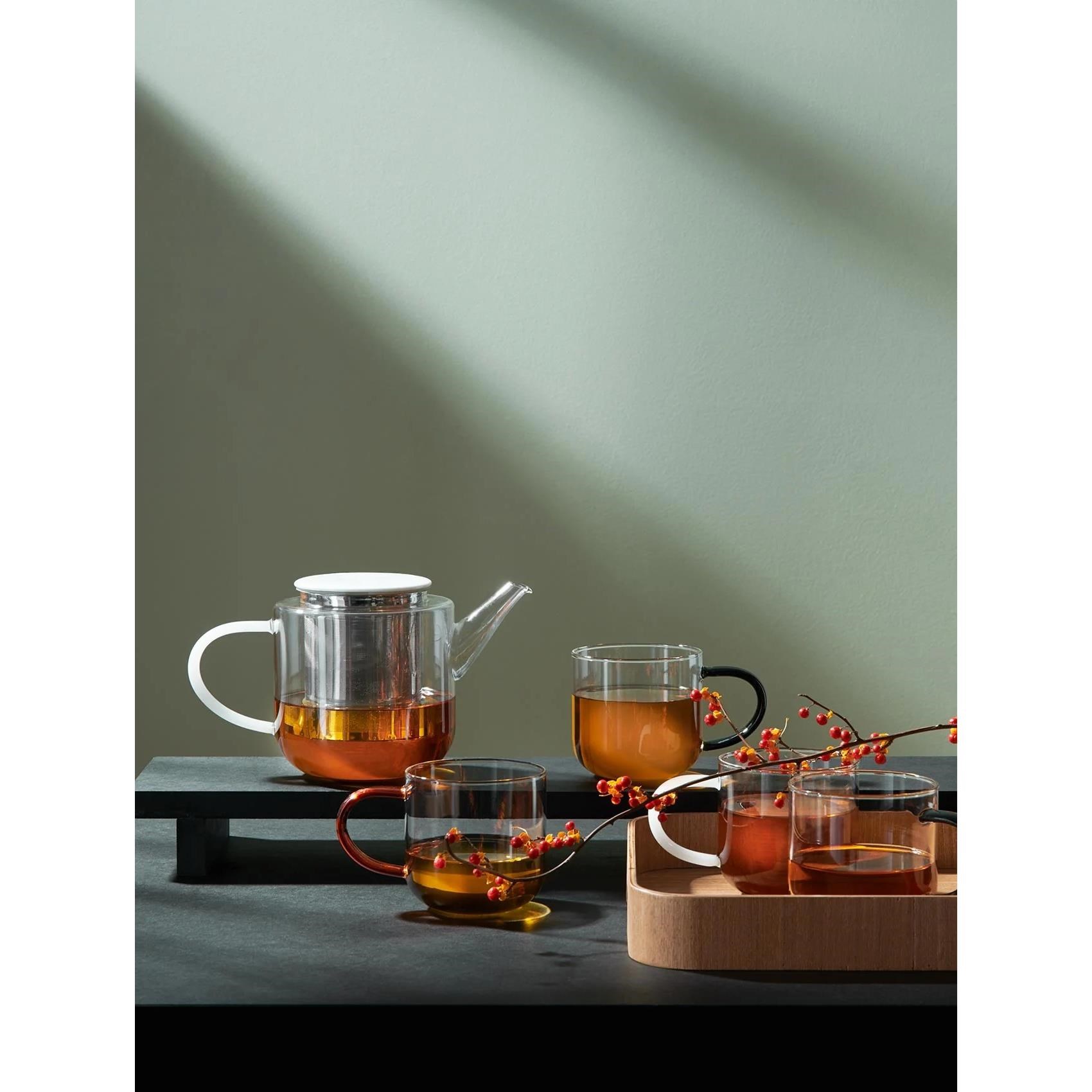 Konvice na čaj COPPA GLASS 1,1ll černé víčko_0