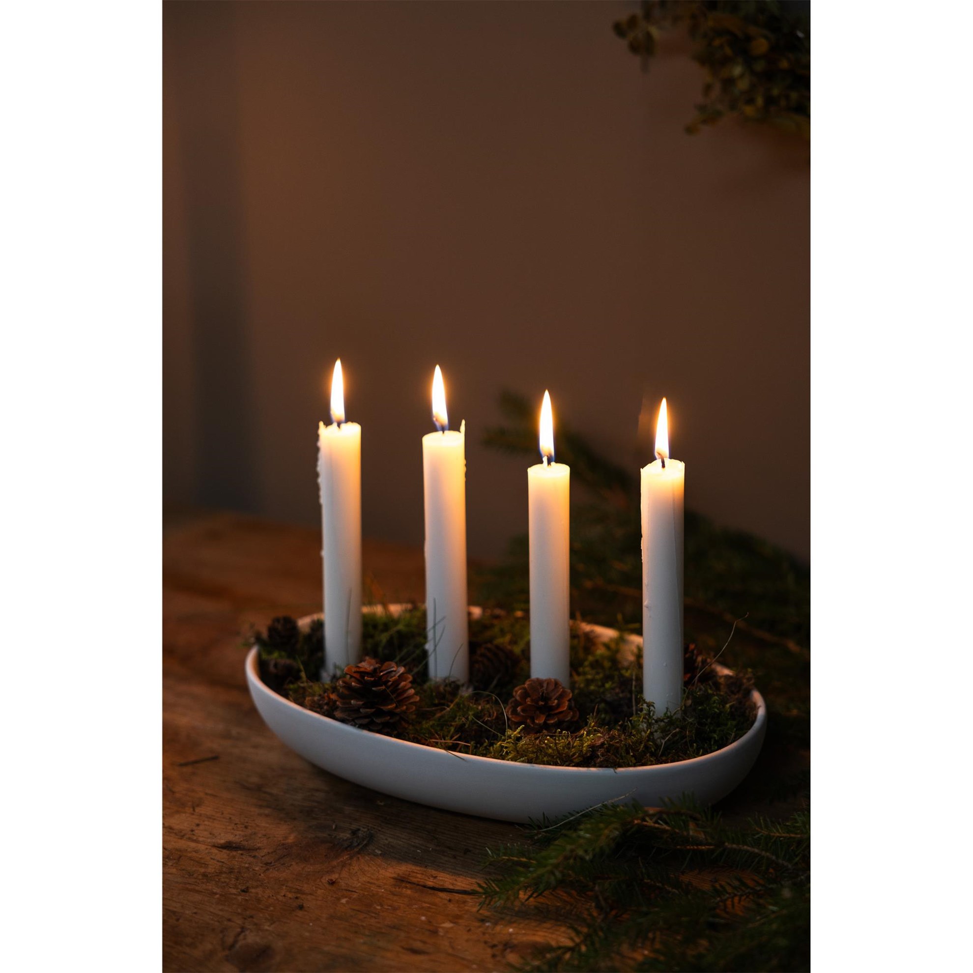 Keramický svícen GRÖNDAL na 4svíčky v řadě D.32cm bílý_3