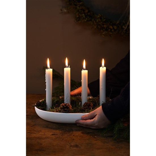 Keramický svícen GRÖNDAL na 4svíčky v řadě D.32cm bílý_5
