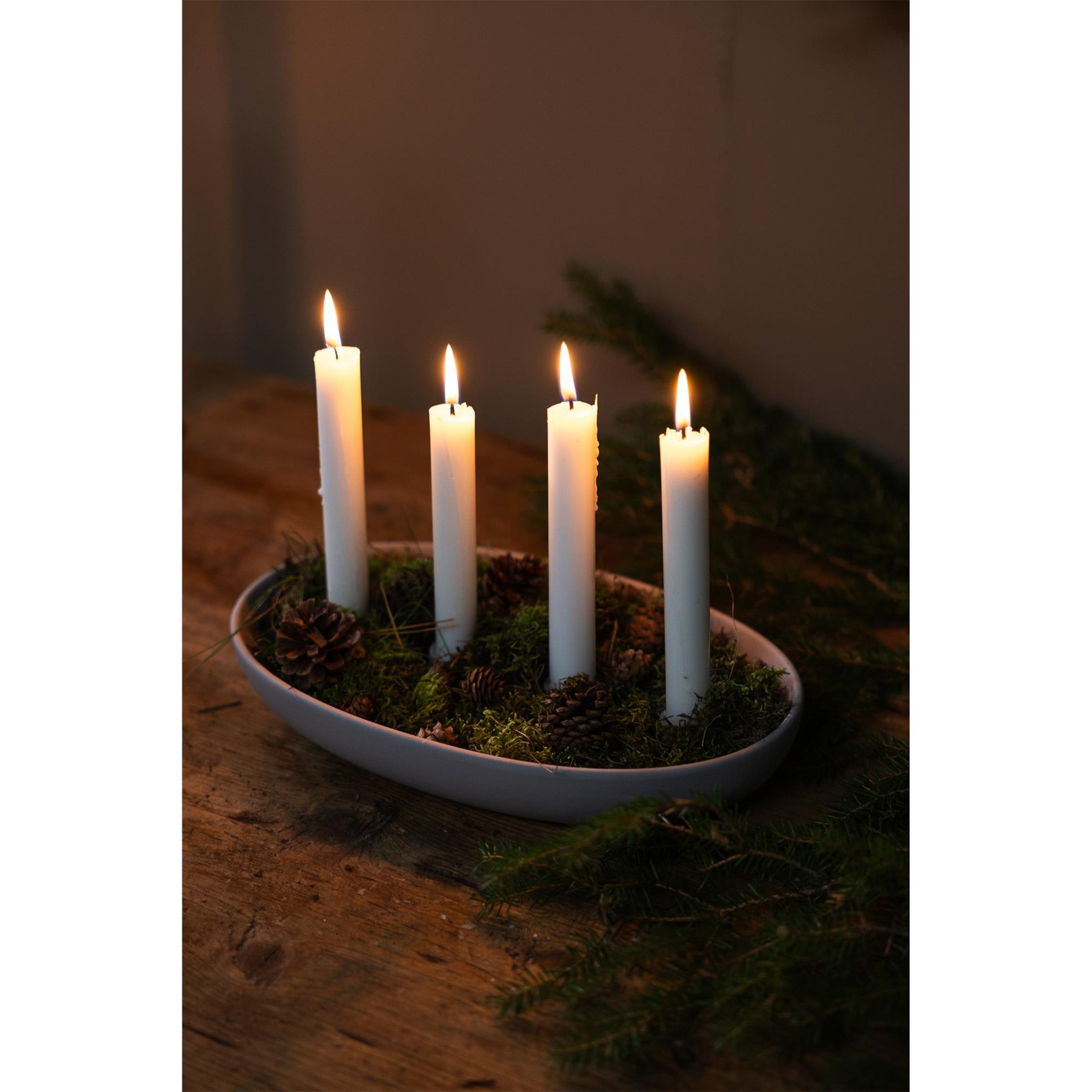 Keramický svícen GRÖNDAL na 4svíčky v řadě D.32cm sv.šedý_3