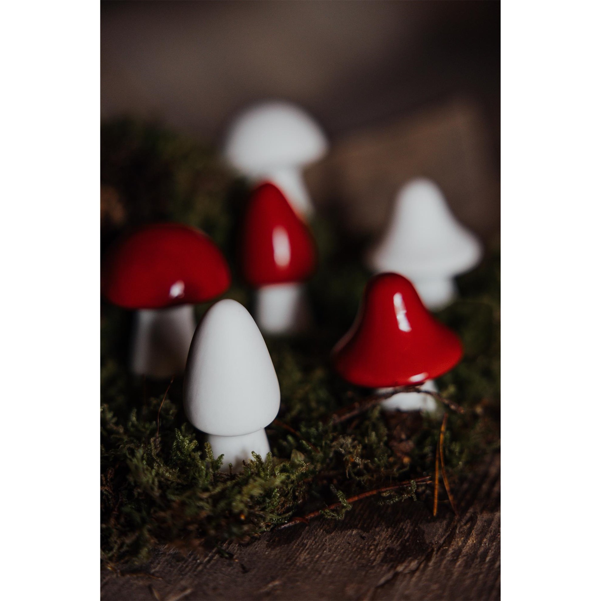 Keramická dekorace/houba BOHULT V.6cm bílá_1