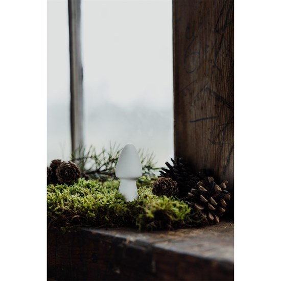 Keramická dekorace/houba BOHULT V.6cm bílá_3