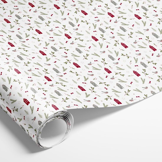 Vánoční balící papír D.5m bílý s potiskem_0