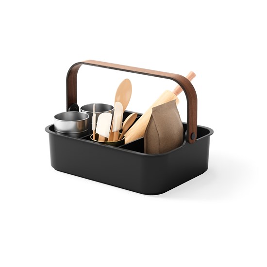 Organizér stohovatelný Umbra BELLWOOD BIN 35,5x25,4 cm černá/ořechová_0