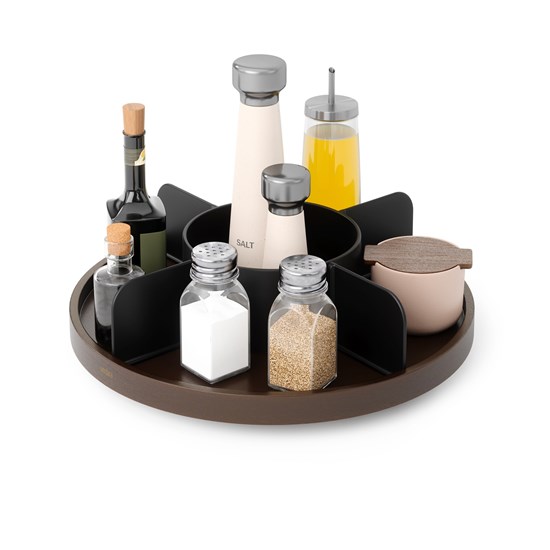 Otočný organizér Umbra BELLWOOD LAZY SUSAN P.30cm černá/ořechová_0