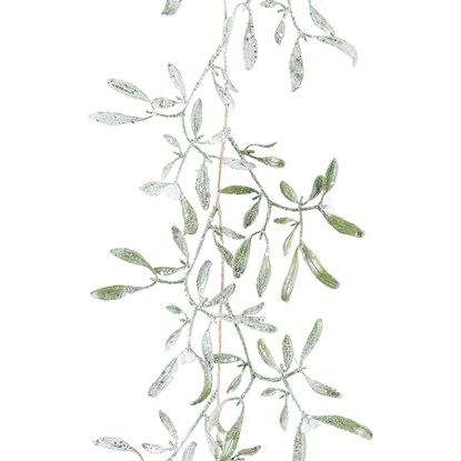 Umělá girlanda ze jmelí 105 cm, zelená omrzlá_0
