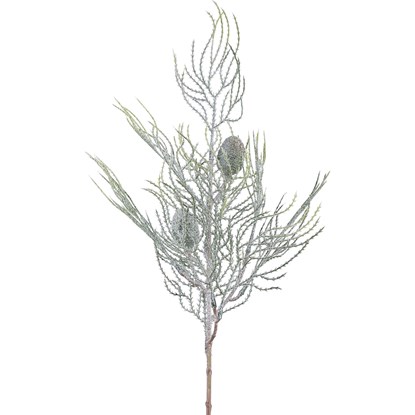 Umělá větvička cypřiše 58 cm, světle zelená omrzlá_0