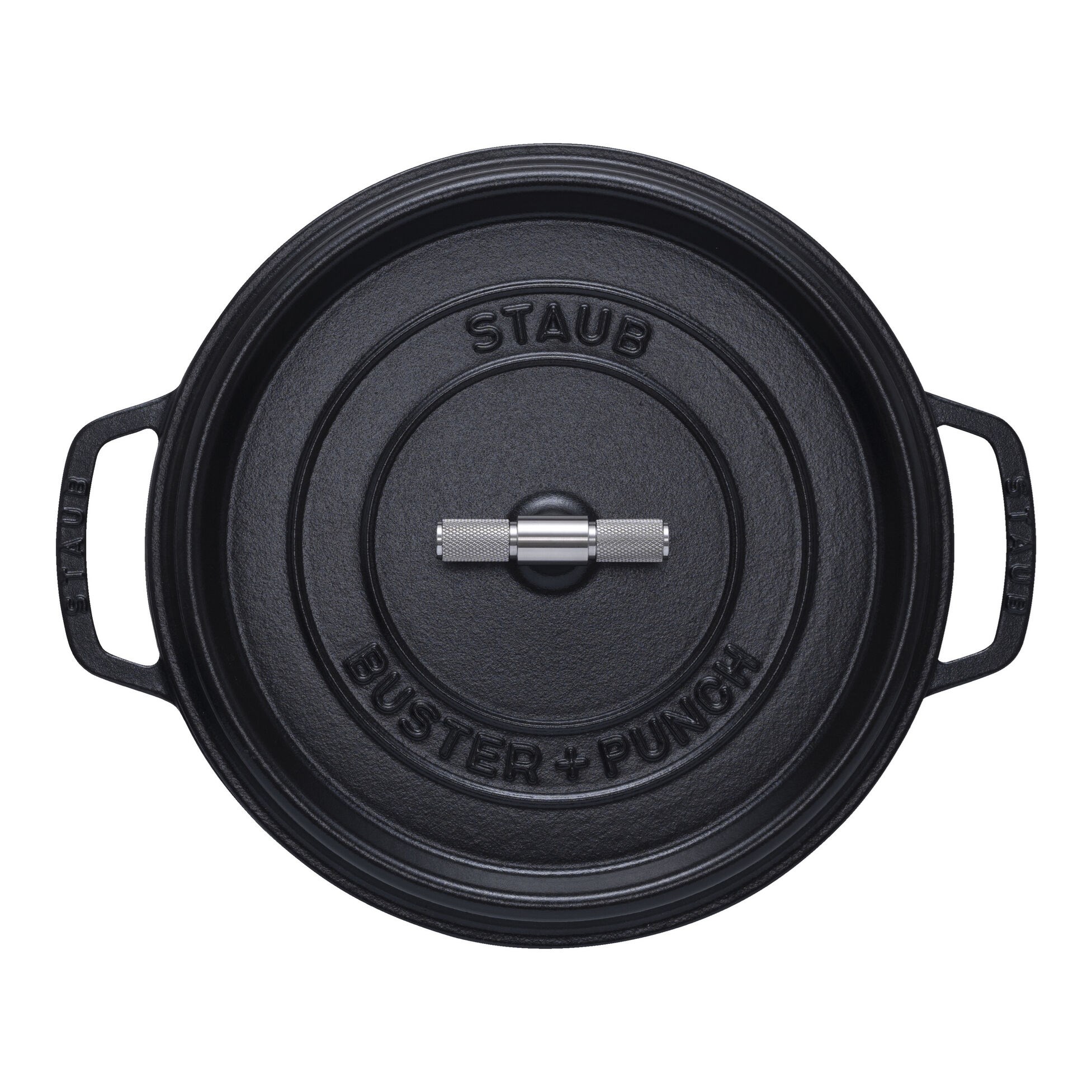 Hrnec STAUB BUSTER kulatý 28 cm černý 6,7l mosazné madlo_0