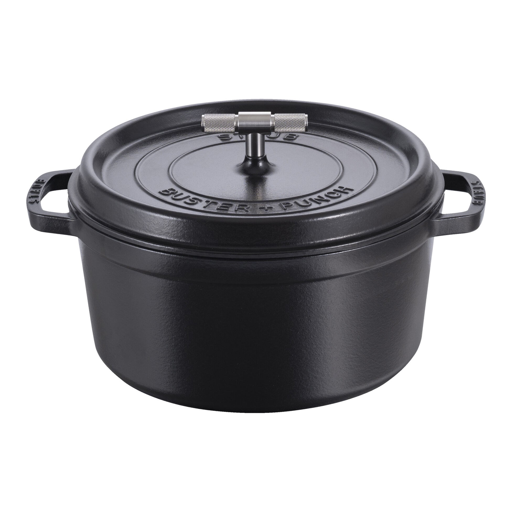 Hrnec STAUB BUSTER kulatý 28 cm černý 6,7l mosazné madlo_3