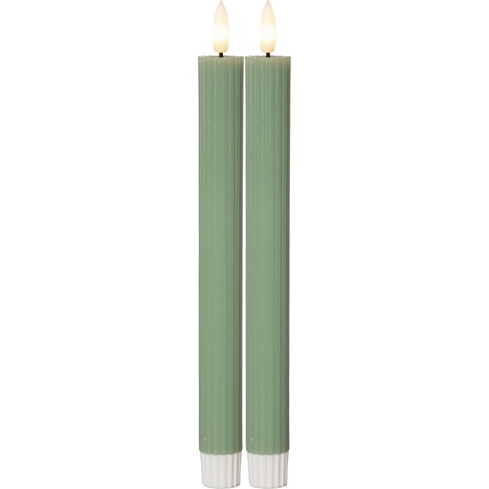 LED dekorační svíčka FLAMME STRIPE SET/2ks V.25cm zelená_0