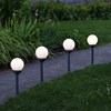 LED-Solarstick ''Globus'', 4 pcs., ball, plastic white/black,27 x 10 cm, e_2