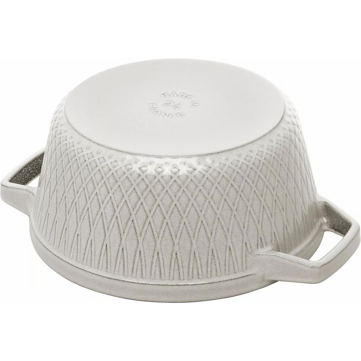 Hrnec STAUB  kulatý 24cm bílý s dekorem lanýž 4ll_2