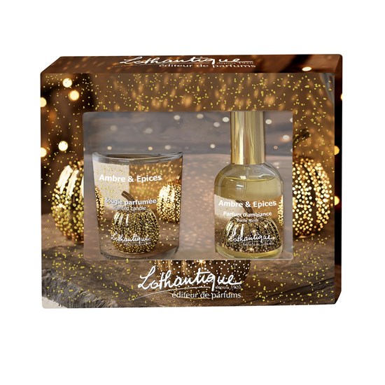 Dárkový box svíčka 75g a osvěžovač vzduchu 50ml Lothantique AMBRE & ÉPICES_0