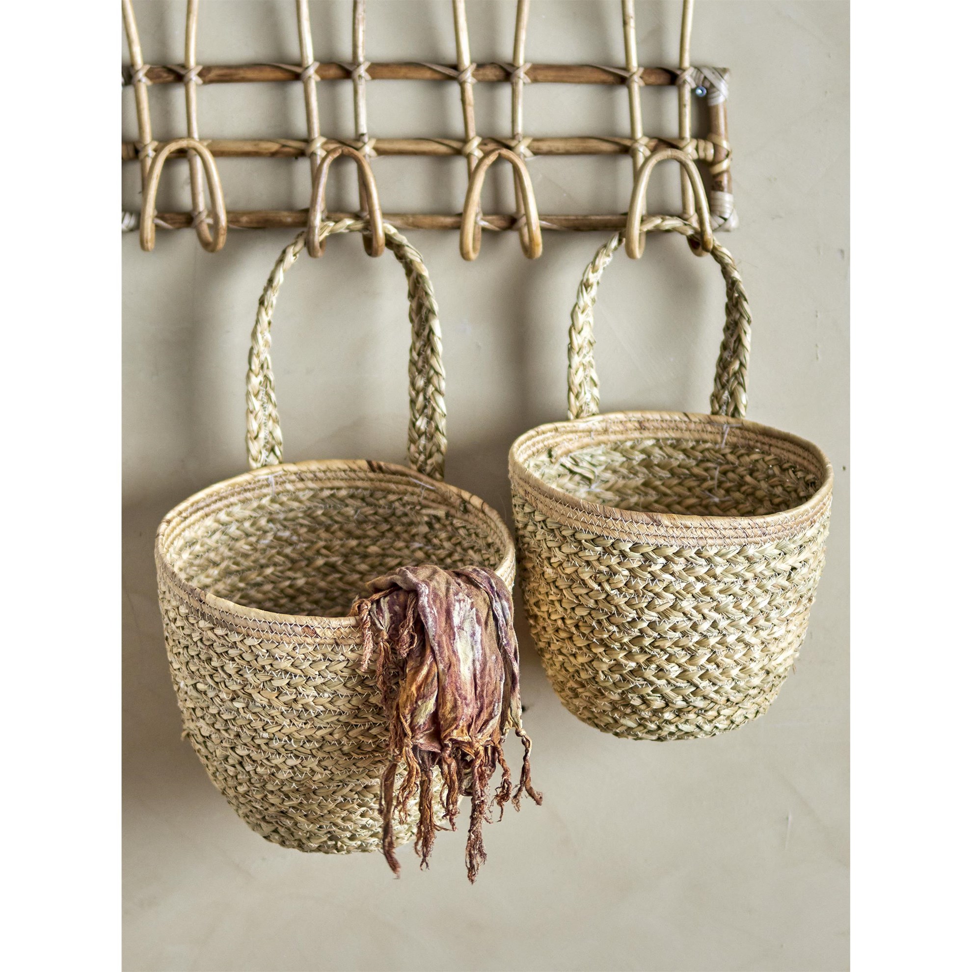 Nástěnný úložný košík AMIA SET/2ks přírodní_0