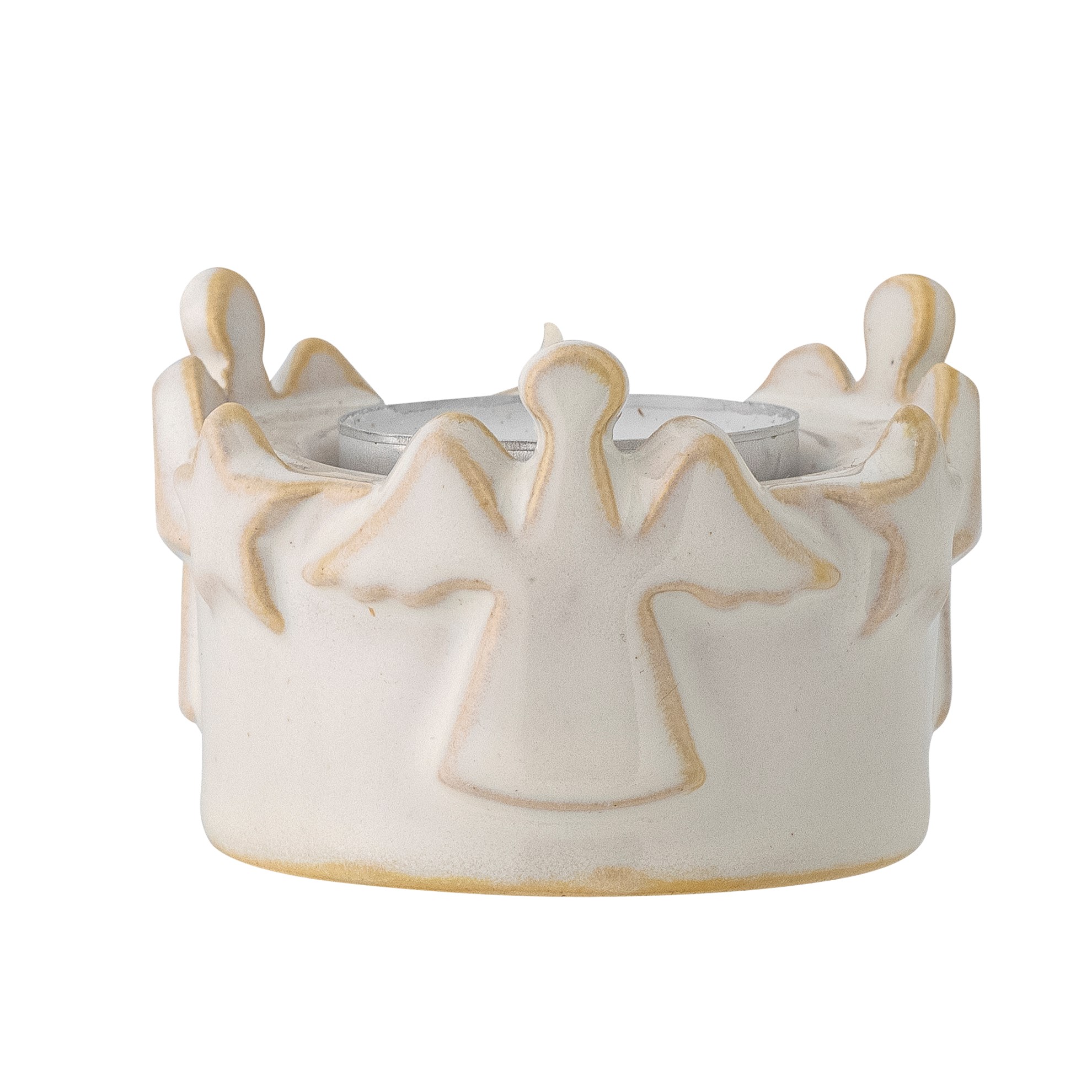 Svícen na čajovou svíčku STARRY V.5cm bílý_0