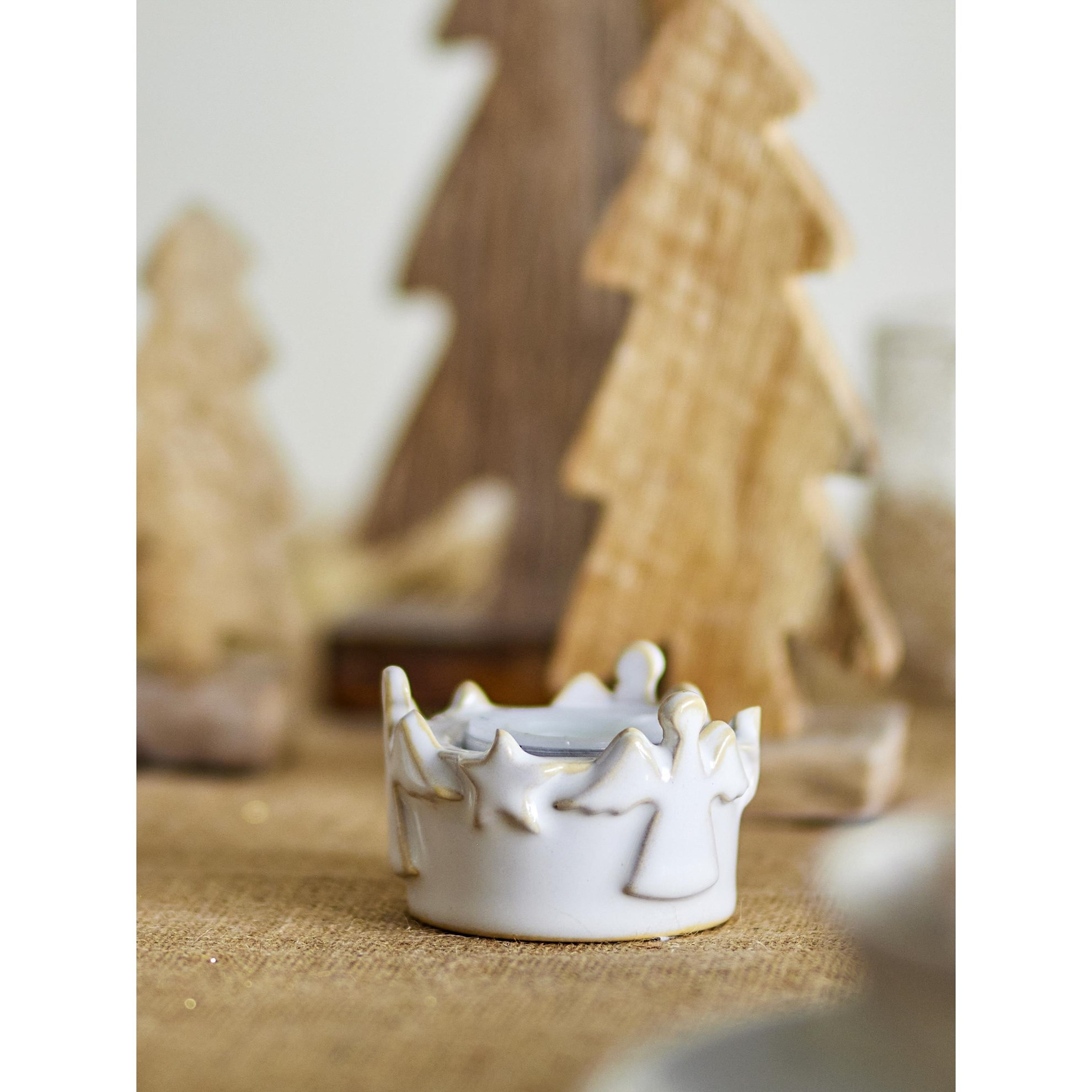 Svícen na čajovou svíčku STARRY V.5cm bílý_3