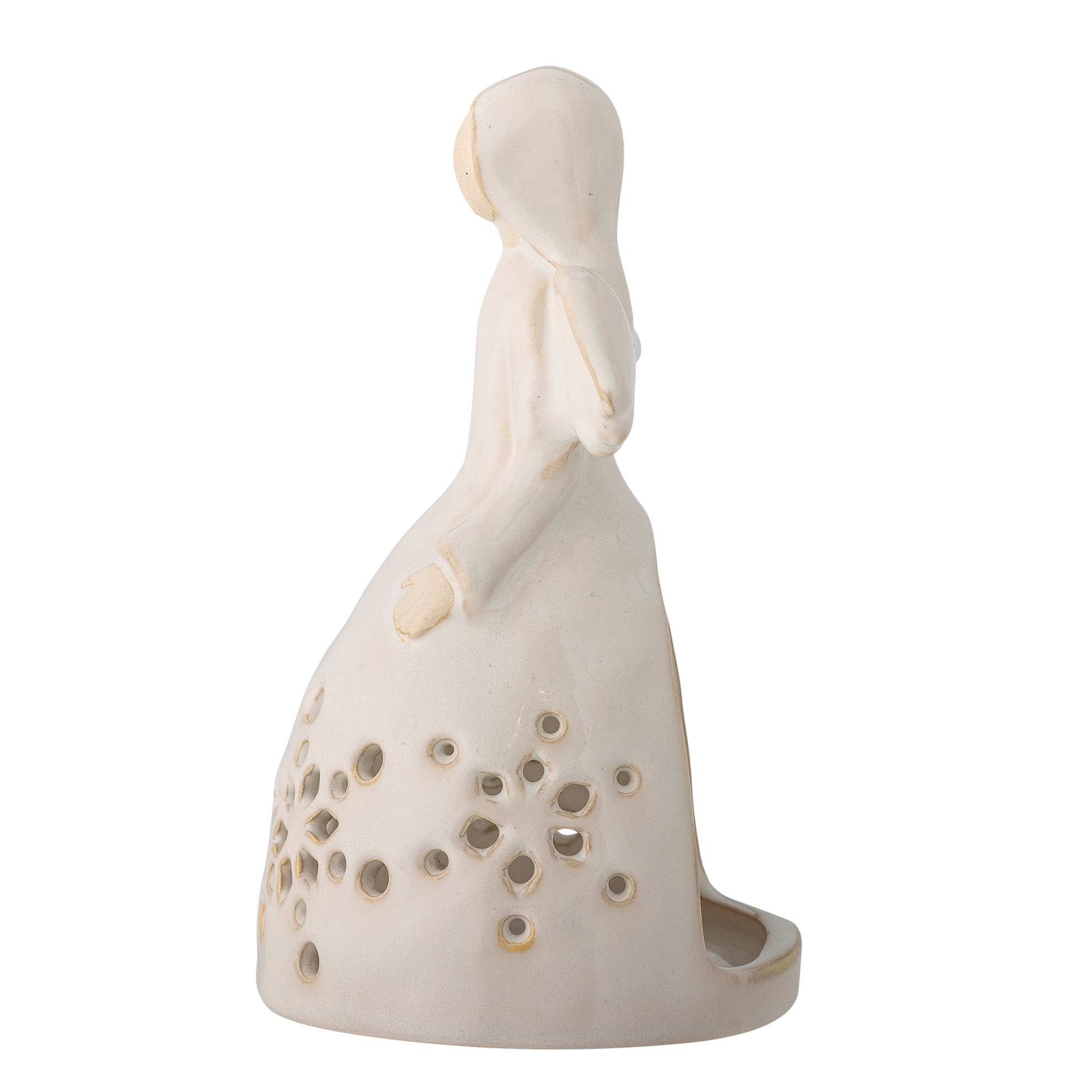 Svícen na čajovou svíčku SABIE V.18,5cm bílý_0