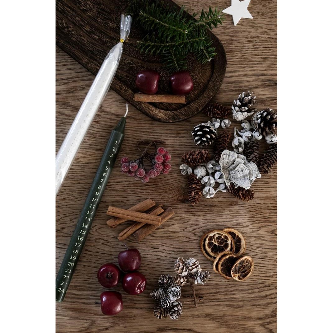 Adventní svíčka/kalendář V.25cm bílá_0