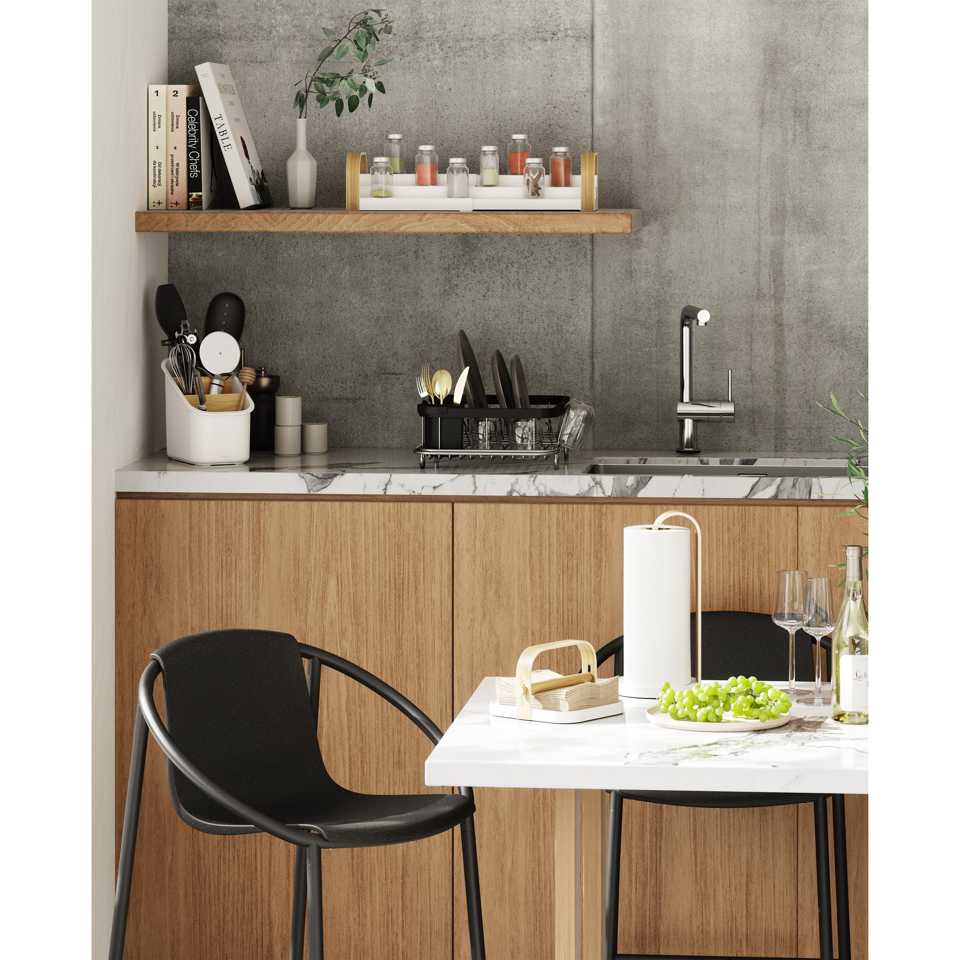 Organizér na kuchyňské náčiní Umbra BELLWOOD bílý/přírodní_3