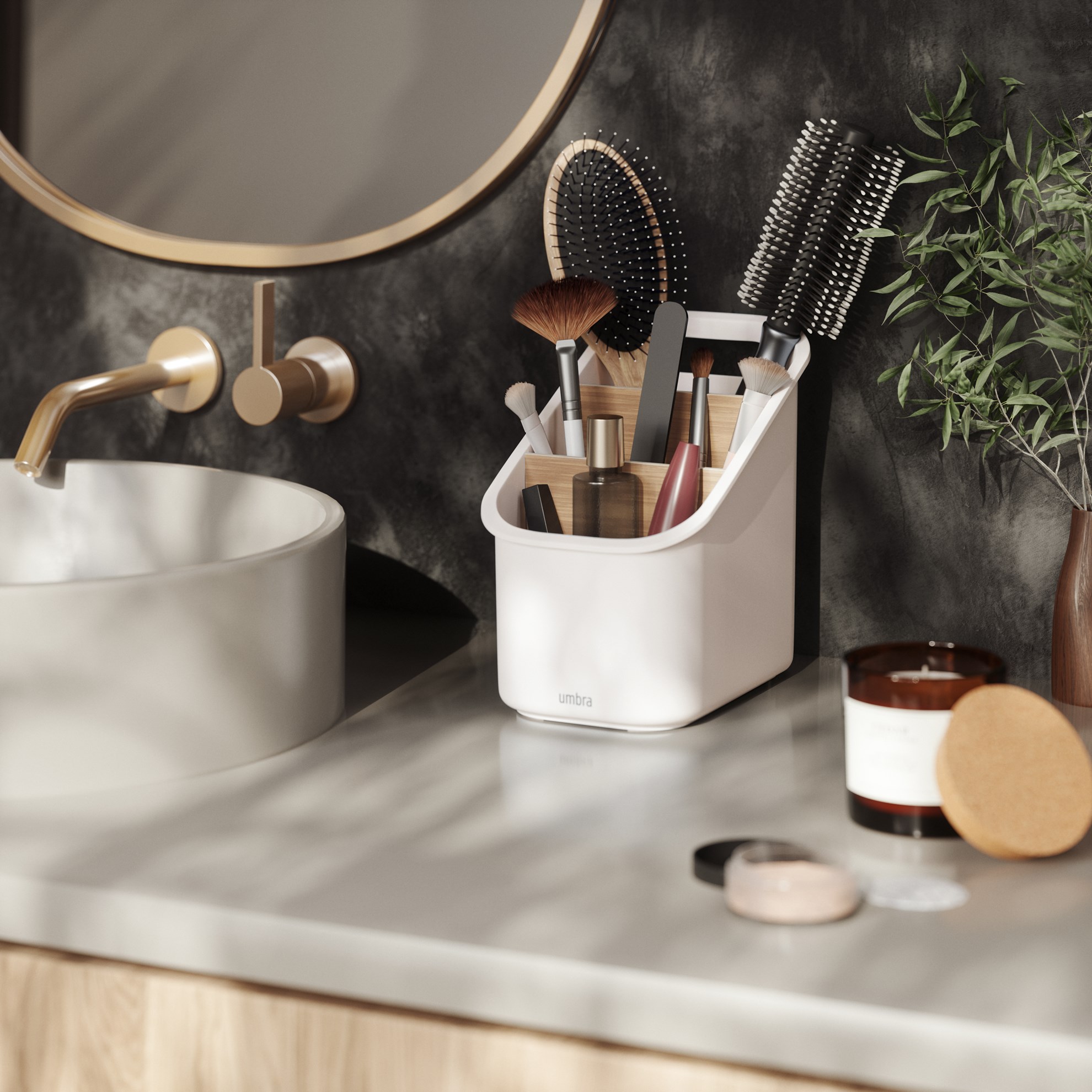 Organizér na kuchyňské náčiní Umbra BELLWOOD bílý/přírodní_6