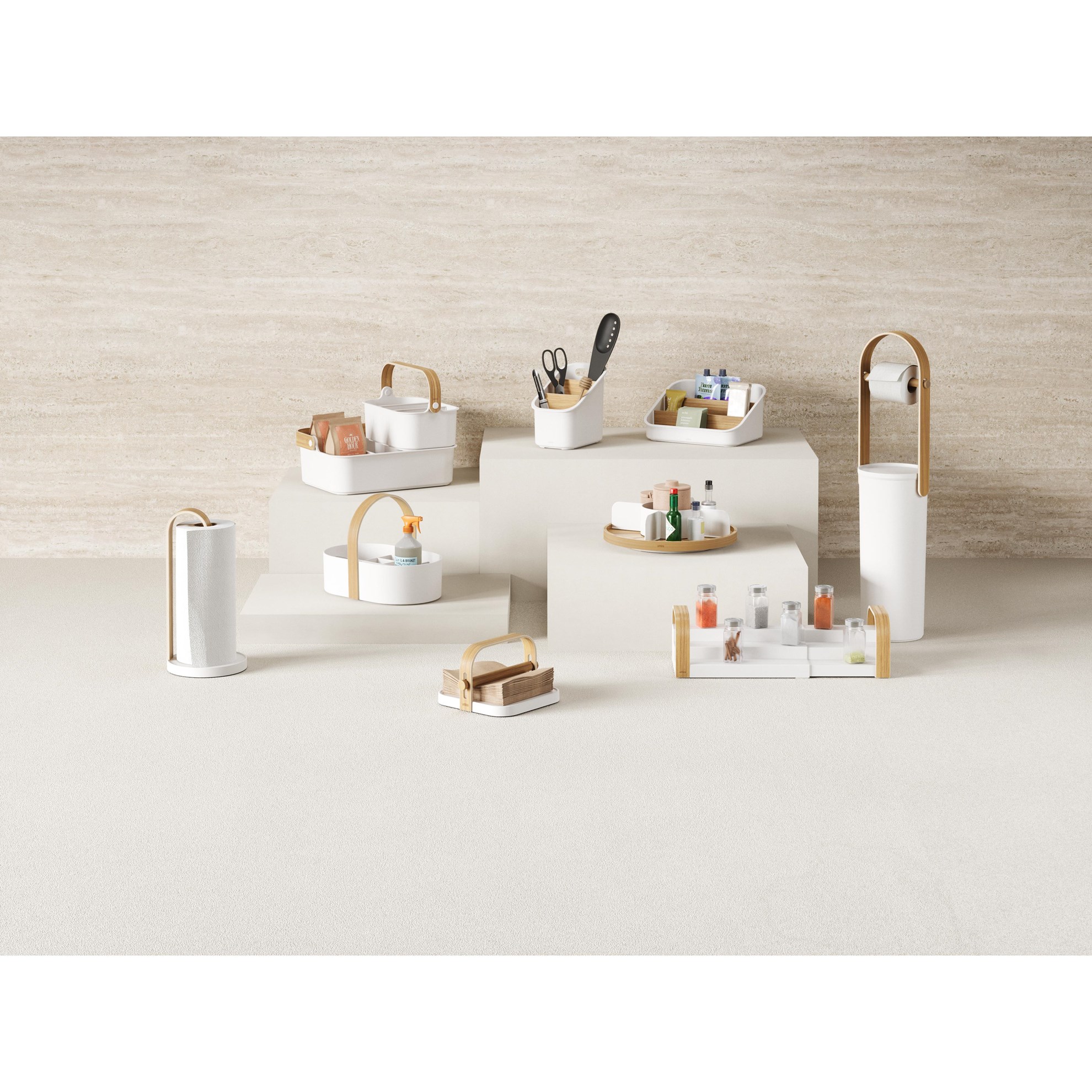 Organizér na kuchyňské náčiní Umbra BELLWOOD bílý/přírodní_8