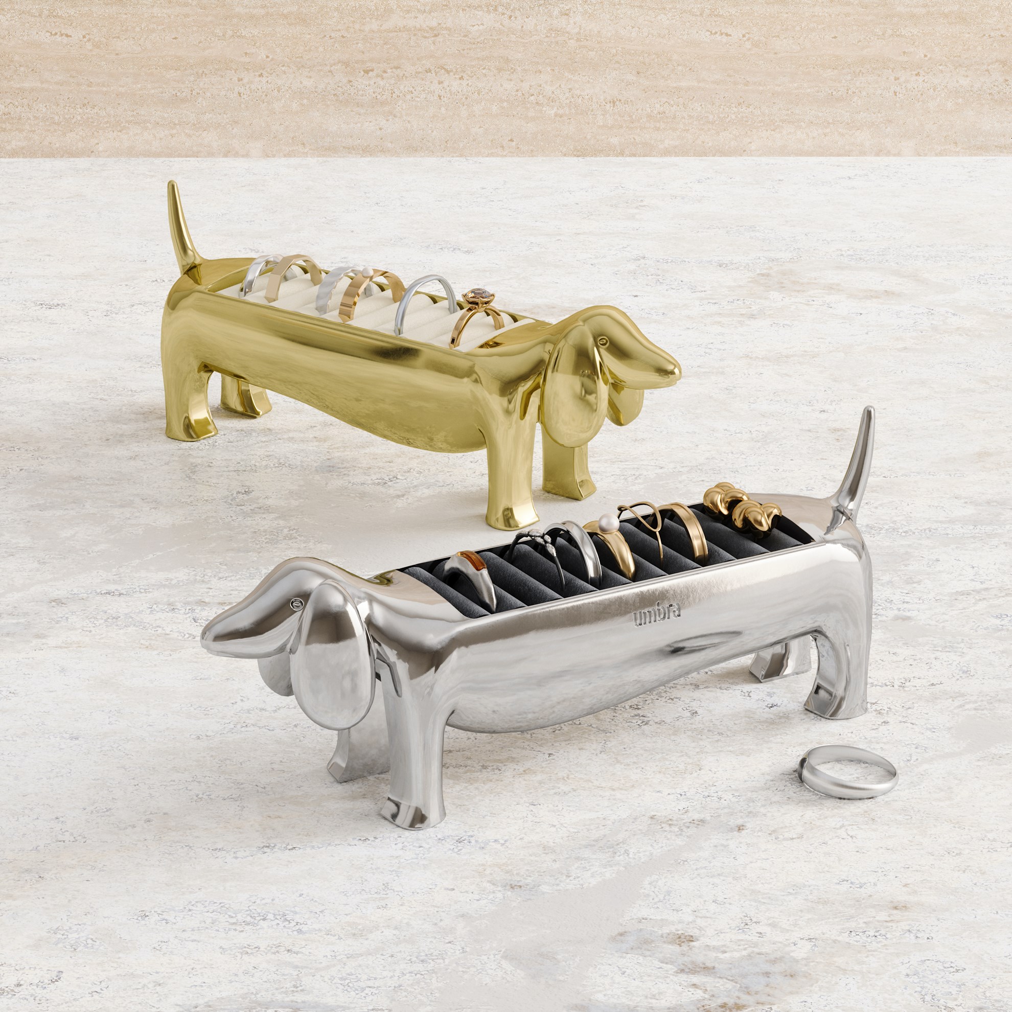 Šperkovnice na prstýnky Umbra DACHSIE mosazná_7