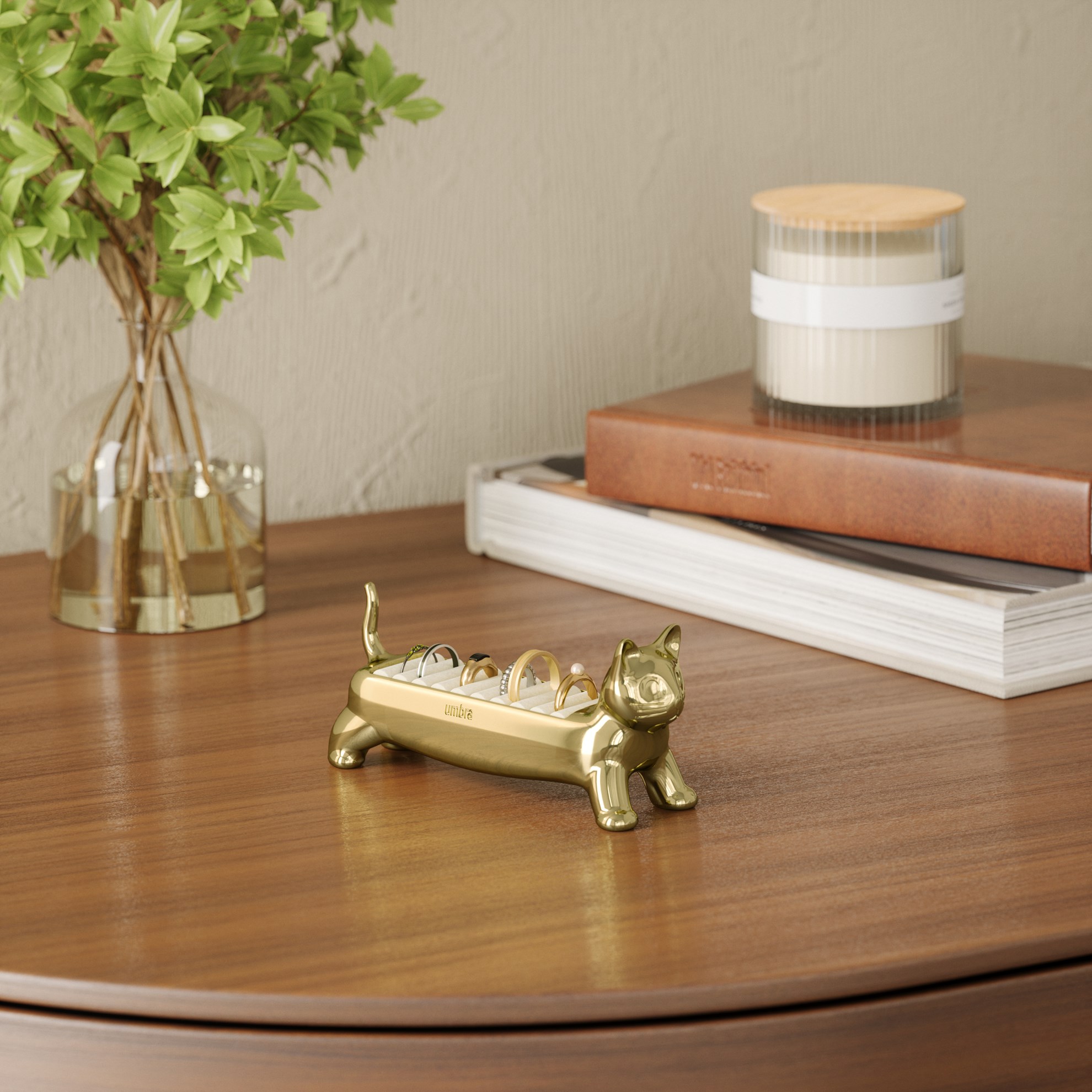 Šperkovnice na prstýnky Umbra ALI CAT mosazná_5