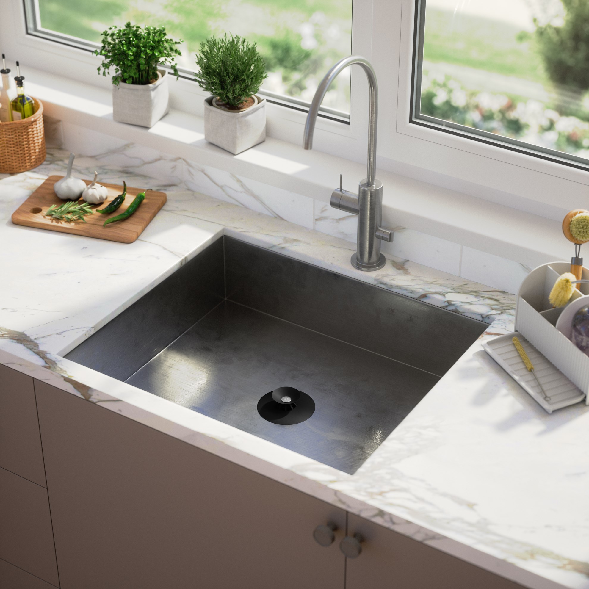 Uzávěr/sítko do dřezu Umbra FLEX černé_7