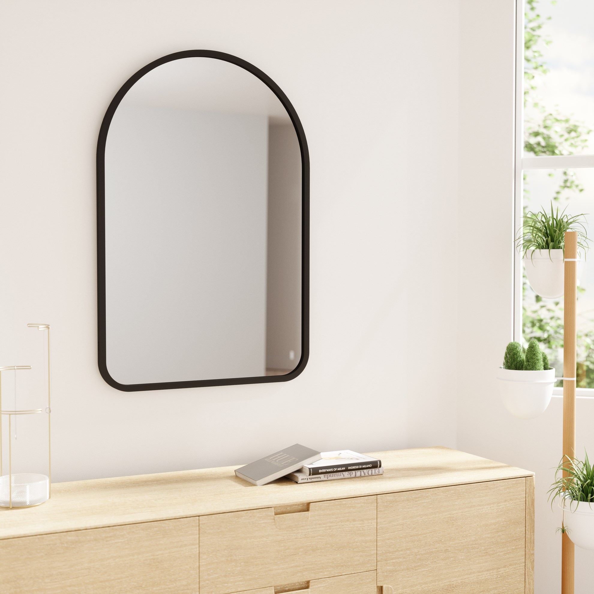Zrcadlo Umbra HUB obloukové 61x91 cm černé_1