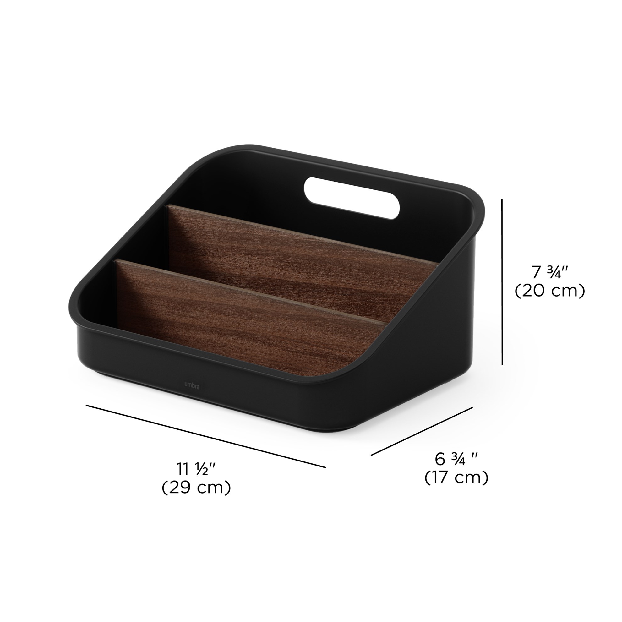 Organizér Umbra BELLWOOD odnímatelné přepážky 26x20x13 cm černý/ořech_2