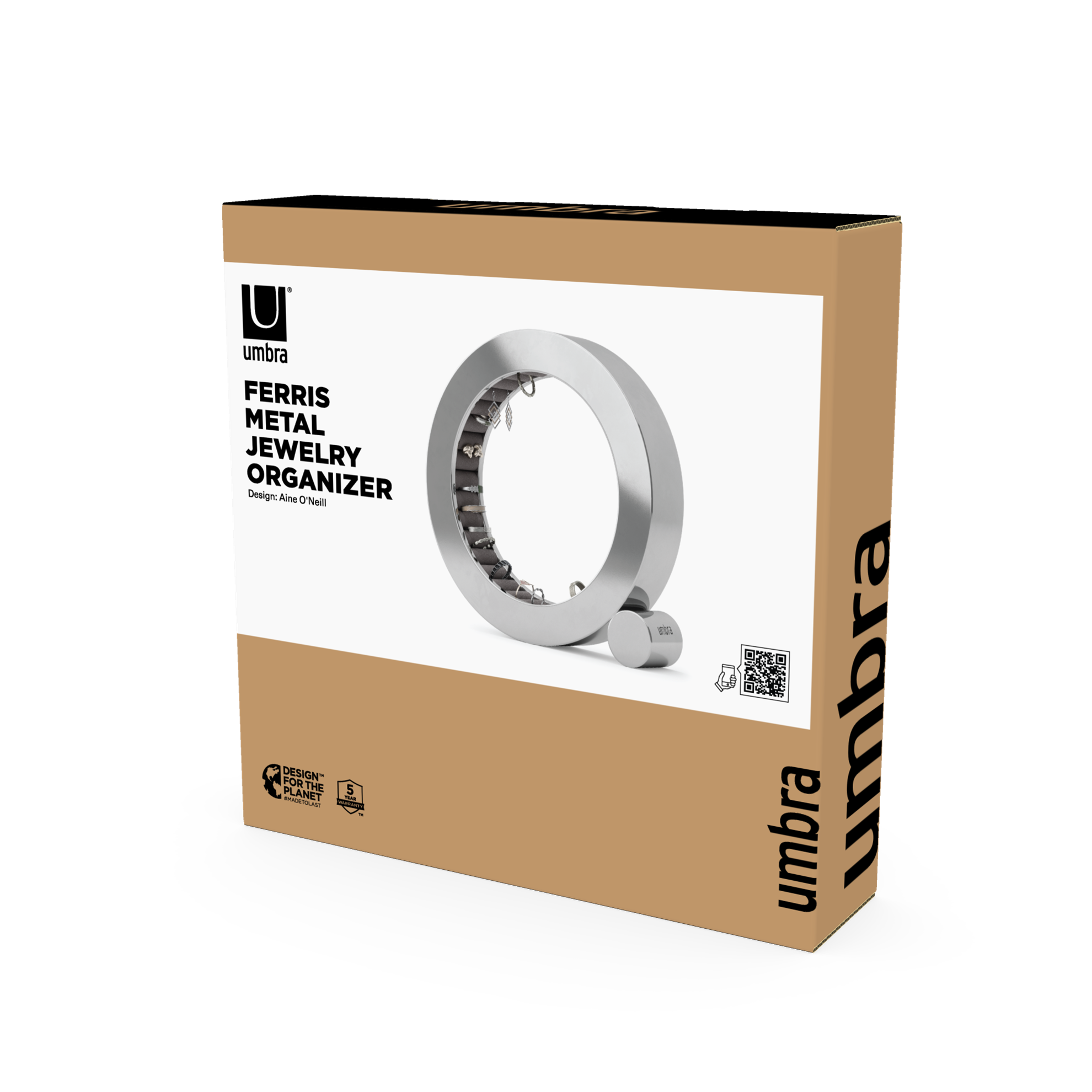 Kruhová šperkovnice na prstýnky Umbra FERRIS chrom_7